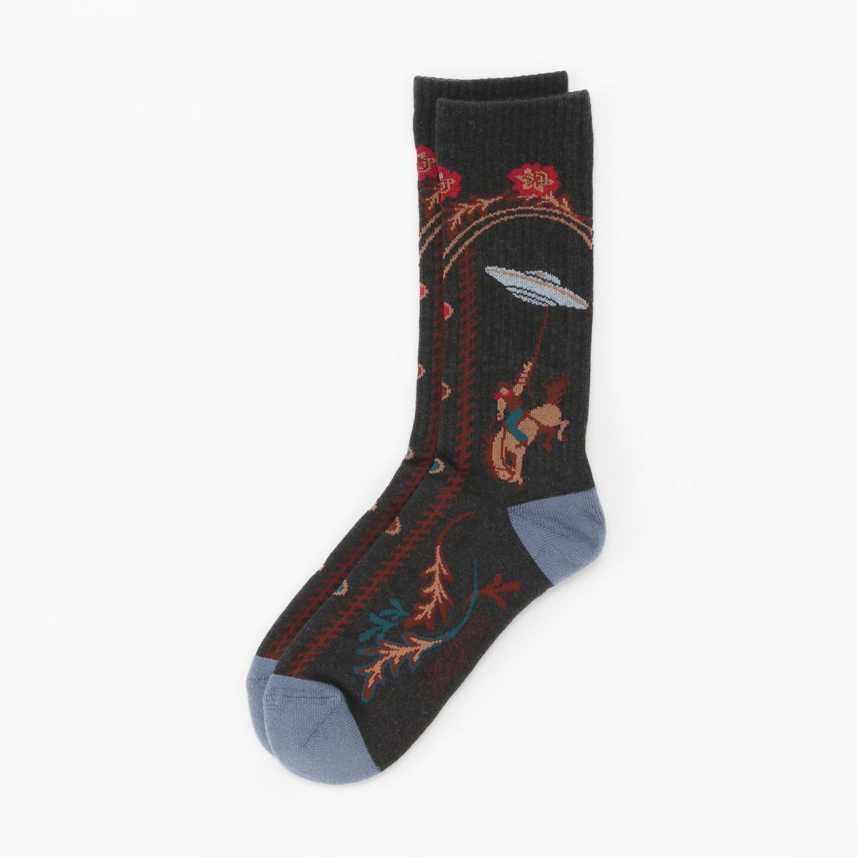 HOiSUM Cowboy & Cow Socks - Black