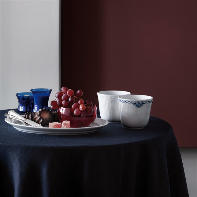 ROYAL COPENHAGEN WHITE FLUTED HALF LACE OVAL PLATE 11"