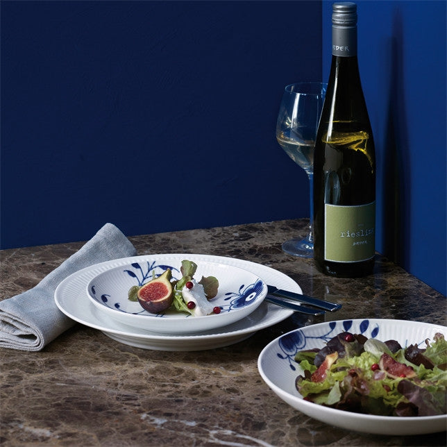 ROYAL COPENHAGEN BLUE FLUTED MEGA SHALLOW BOWL 7.75"