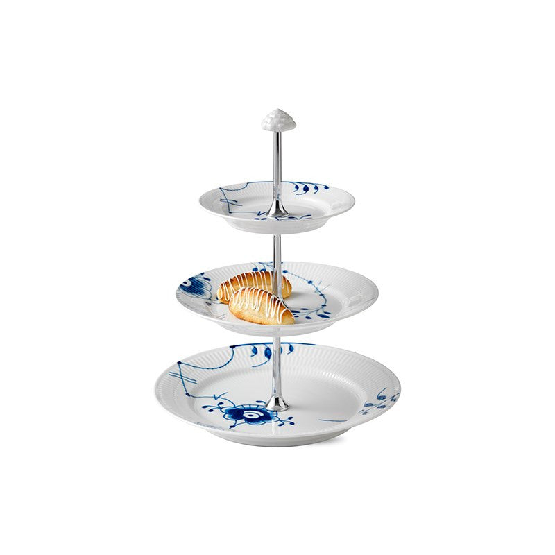 Royal Copenhagen Blue Fluted Mega 3 Tier Etagere (13.75 in)