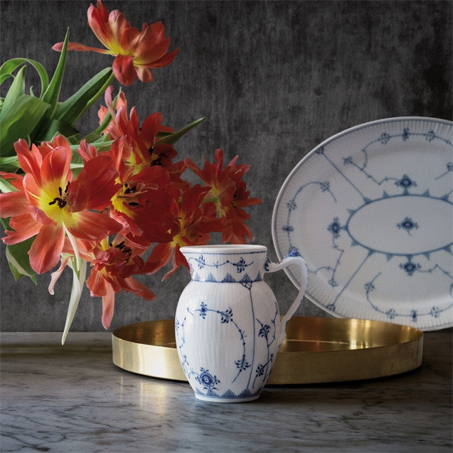 ROYAL COPENHAGEN BLUE FLUTED PLAIN OVAL PLATTER 13.5"