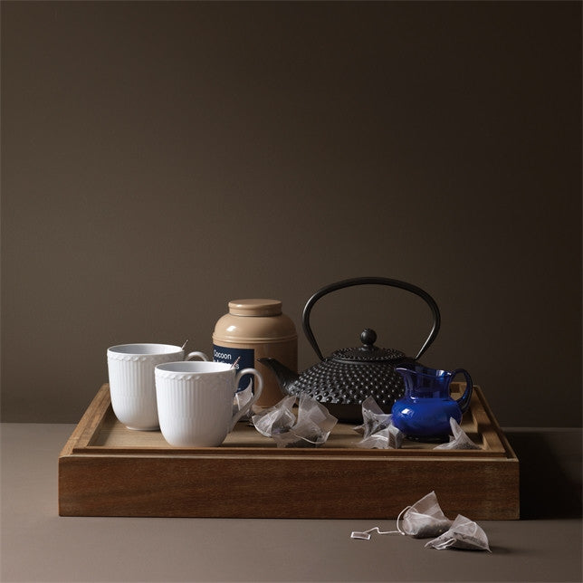 ROYAL COPENHAGEN WHITE FLUTED HALF LACE MUG S/2 12.5 OZ