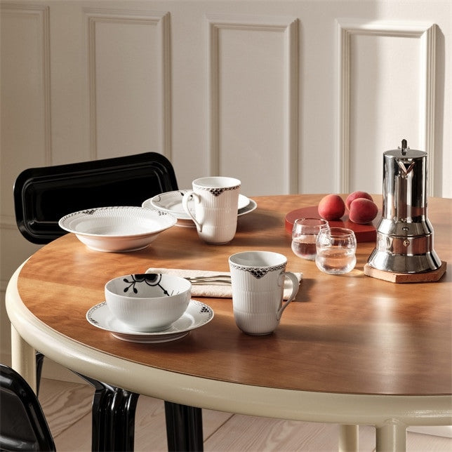 Royal Copenhagen Black Lace Cup 33cl 11.16oz 2PK