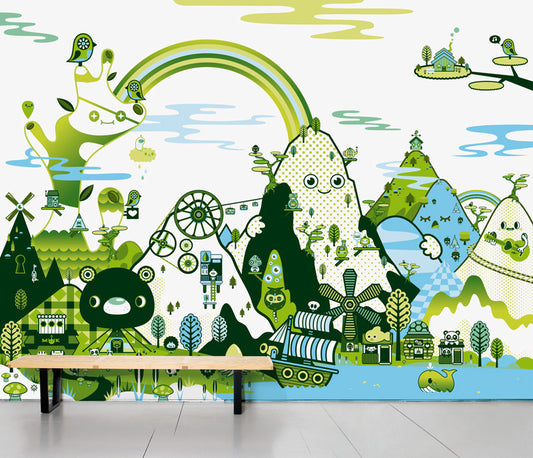 SCENIC WALLPAPER- BANOFFEE PEAKS SPRING design by Tado