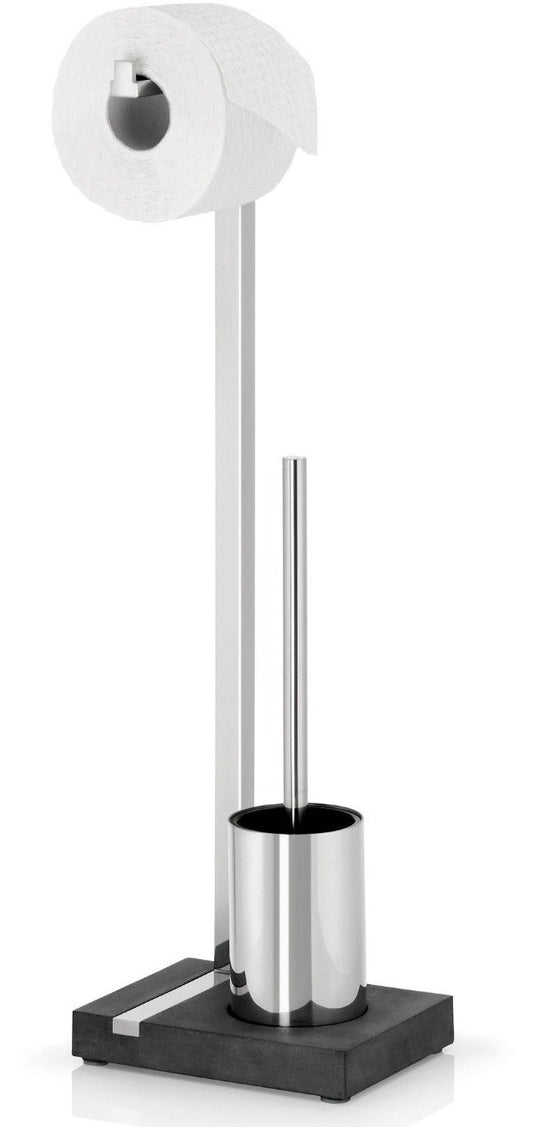 Blomus Toilet Butler With Short Brush Holder - 1 Roll Polished