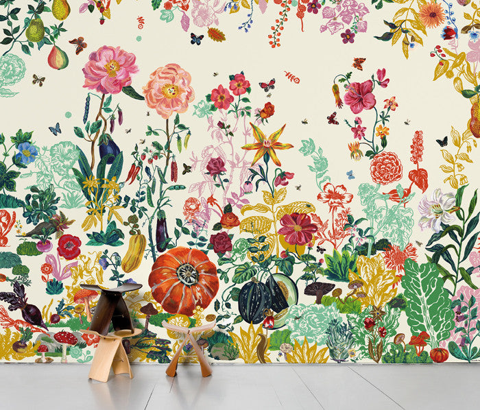 SCENIC WALLPAPER- Jardin crème designed by Nathalie Lété – Greener Grass  Design