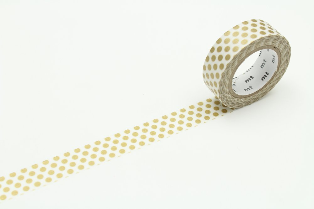 MT Masking Tape- dot gold 2