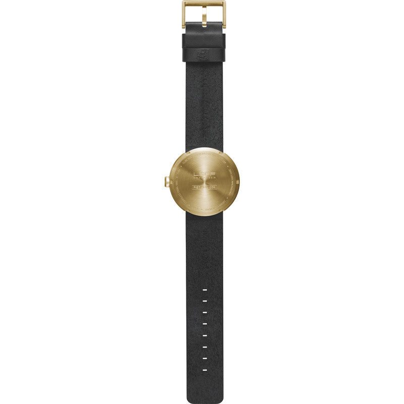 LEFF AMSTERDAM TUBE WATCH D42 BRASS/BLACK STRAP