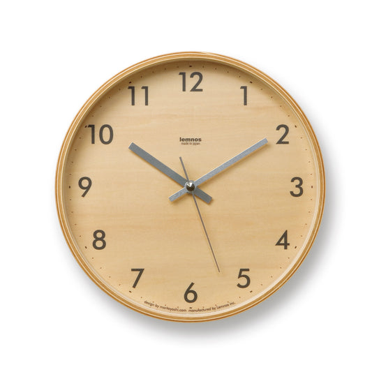 Plywood S GY Clock by Lemnos