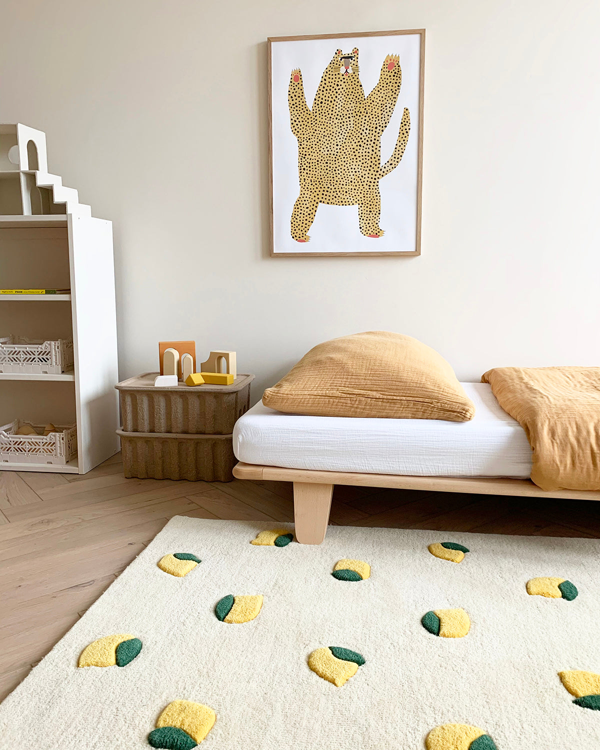 Rug LEMONS Cream / Yellow Print 2.6 x 3.9ft