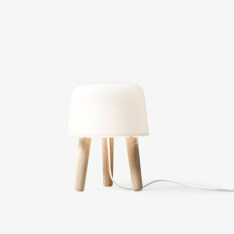 &Tradition - Milk Table Lamp - Natural wood legs, White cord
