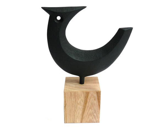 NAMBU CAST IRON PHEASANT AND WOOD ORNAMENT TS318