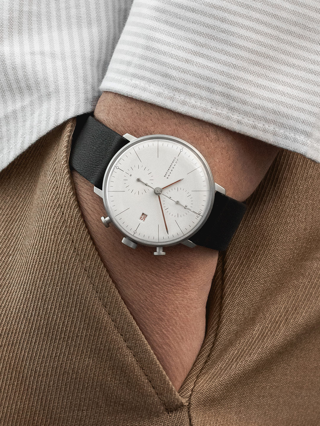max bill Chronoscope Bauhaus Watch 27/4303.02 by Junghans