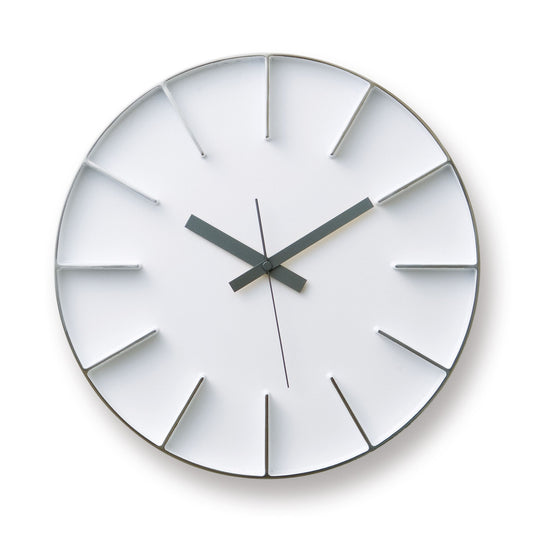 Edge L (Cast Aluminum)  WH Clock by Lemnos