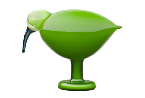 IITTALA GLASS BIRDS BY TOIKKA Green Ibis 8.5" x 6.75"