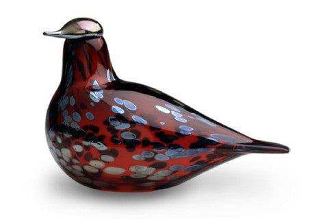 IITTALA GLASS BIRDS BY TOIKKA Ruby Bird 8" x 5"