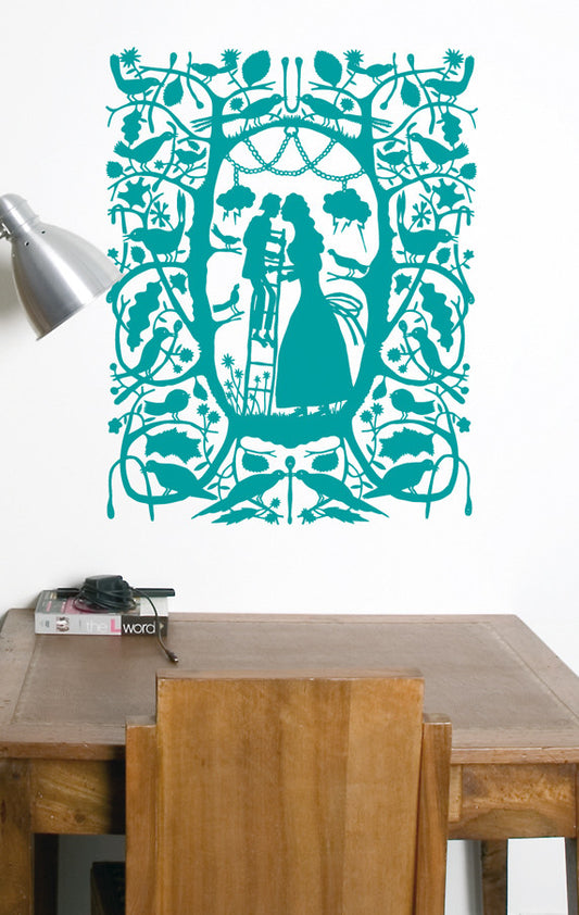 Domestic Wall Sticker Ladder Kiss design by Rob Ryan