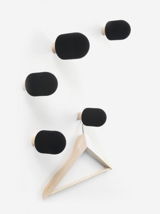 MICRO COAT HOOKS BLACK (SET OF 5) BY BIG-GAME
