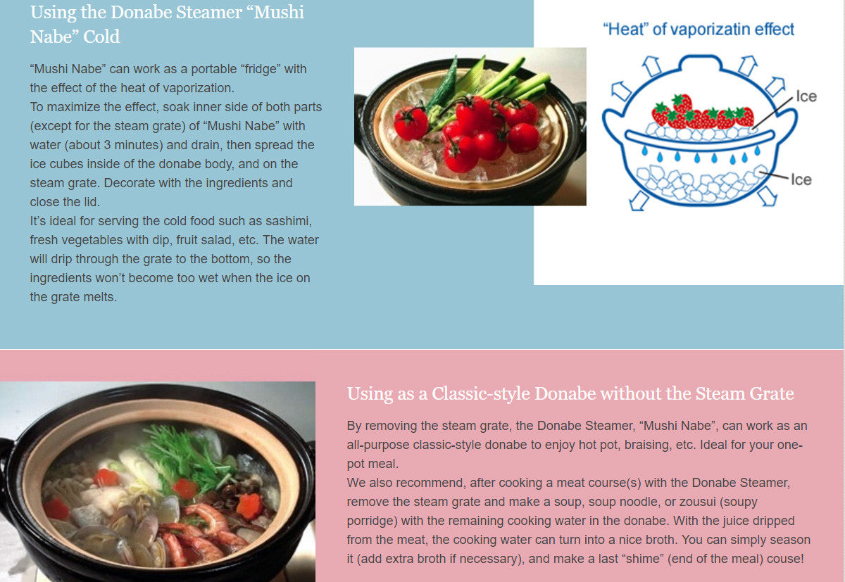 "MUSHI NABE" DONABE STEAMER WHITE ZW-19 (100 fl oz) by Iga Mono