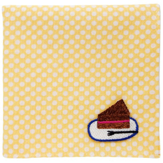 H Tokyo Embroidered Handkerchief - chocolate cake