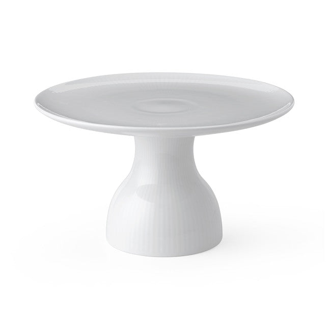 Royal Copenhagen White Fluted Dish On Stand 20cm/7.8"