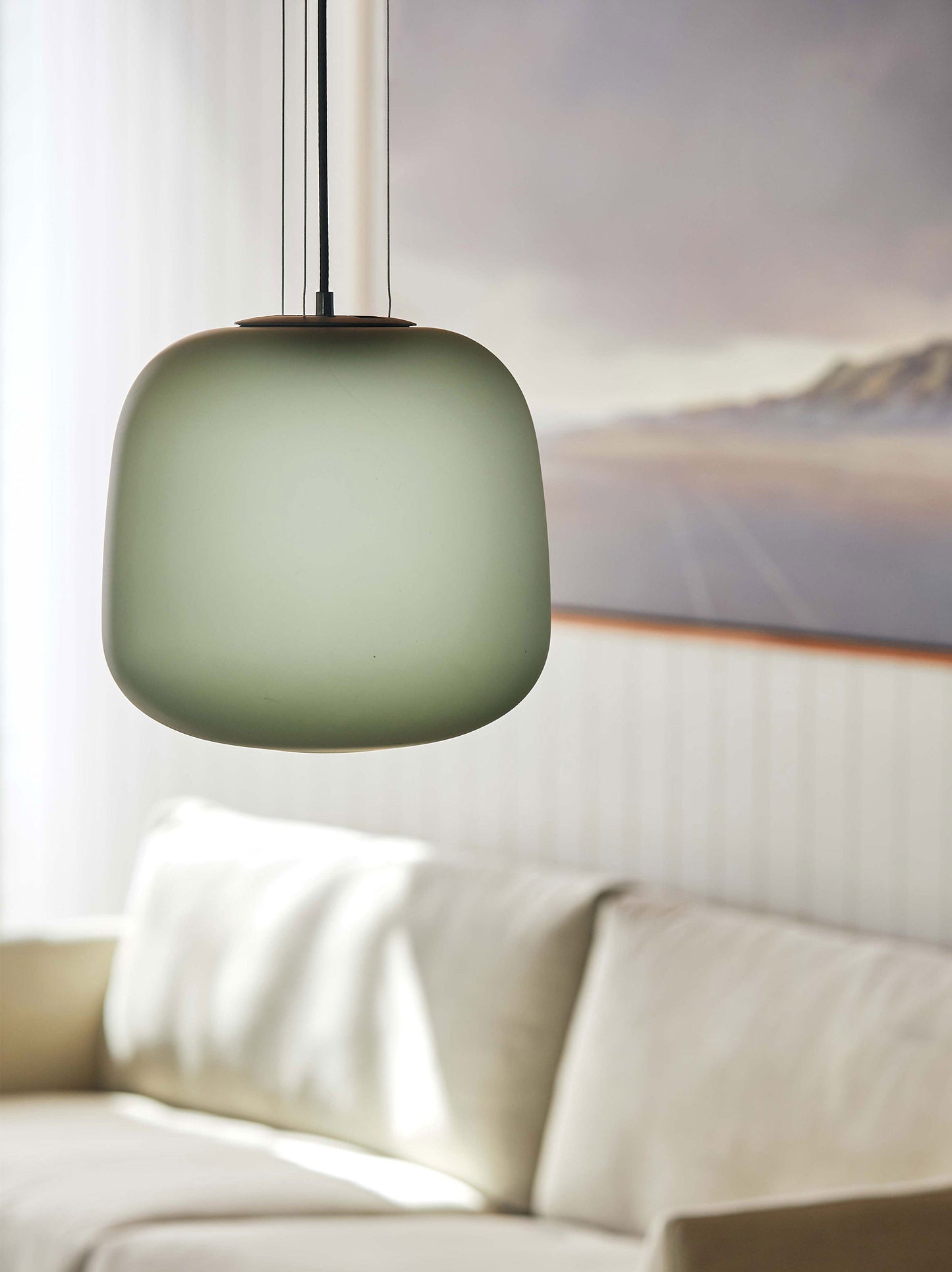 Città AB Pendant Light - Frosted Smoke Grey/Green