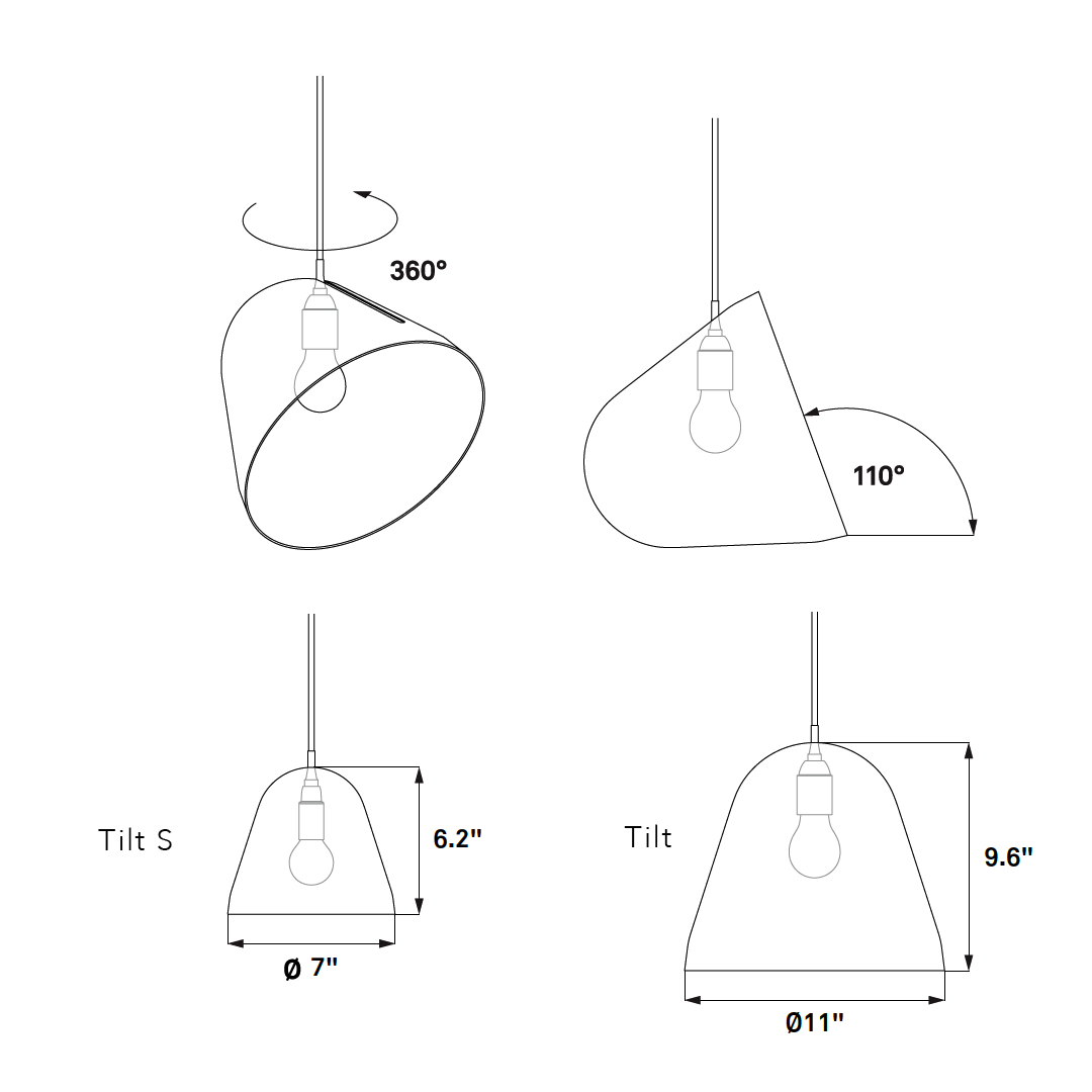 Tilt Brass Pendant - Small by NYTA