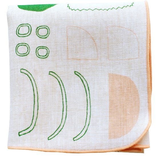 H Tokyo Printed Handkerchief - cuts of vegetables