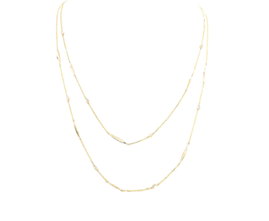 Diamonds & Gold Double Chain Necklace by Kohn Trading Co.