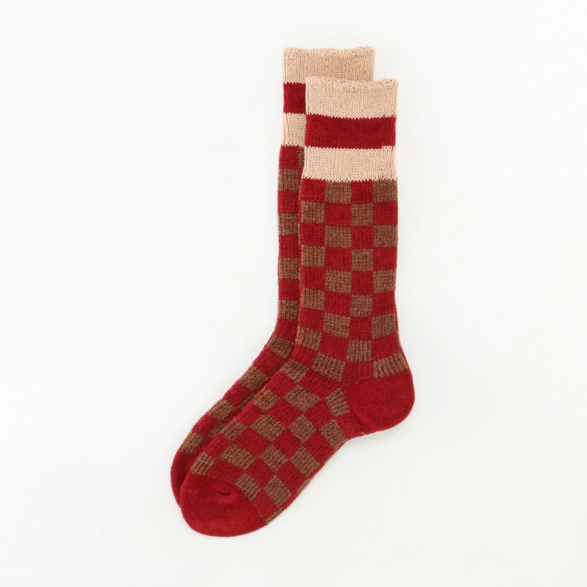 HOiSUM Ichimatsu Socks - Red