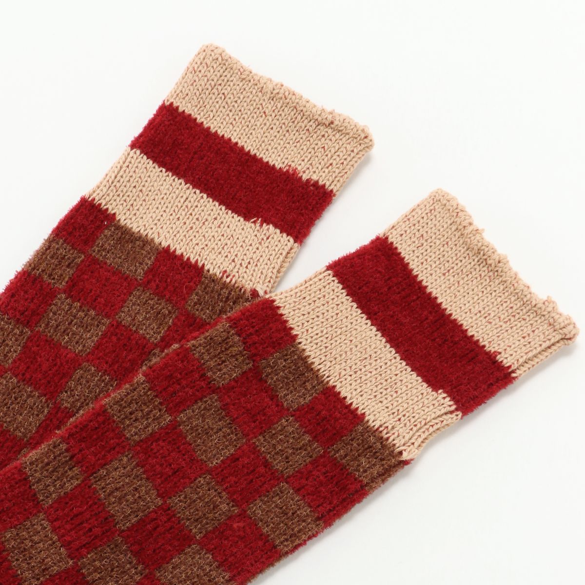HOiSUM Ichimatsu Socks - Red