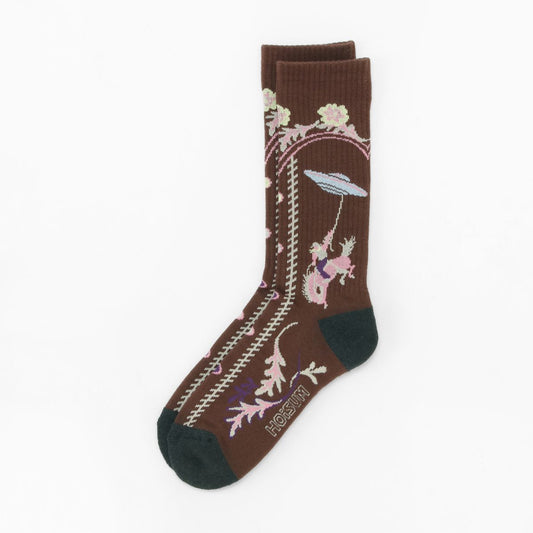HOiSUM Cowboy & Cow Socks -Brown