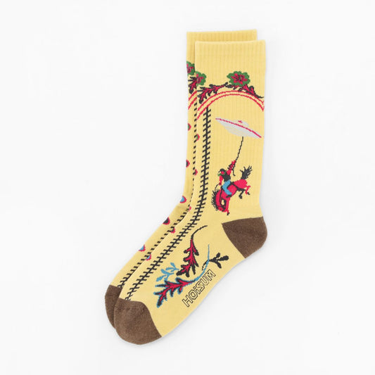 HOiSUM Cowboy & Cow Socks - Yellow