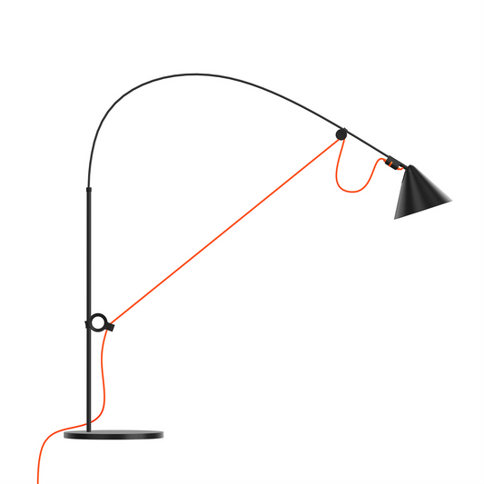 Ayno Table Lamp (neon orange cord)- Black by Midgard