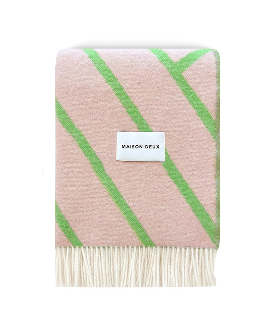 Blanket LINES Pink / Apple 4.25 x 6.5ft