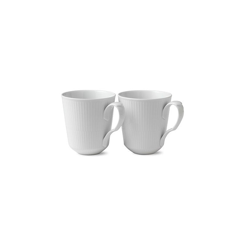 Royal Copenhagen White Fluted Mug Set/2 12.25 oz