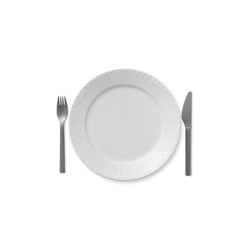Royal Copenhagen White Fluted Half Lace Dinner Plate 10.75 in