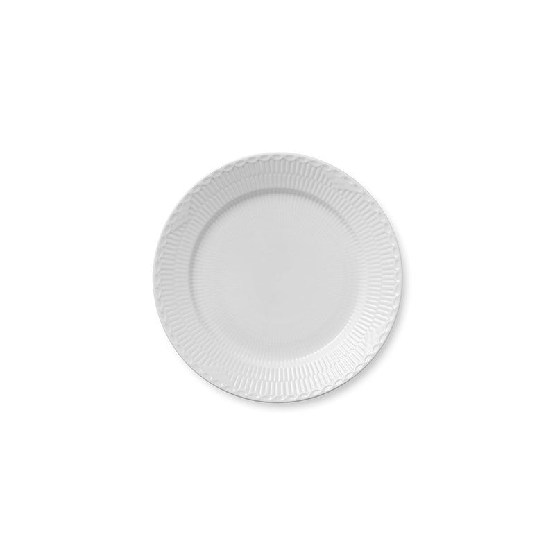 Royal Copenhagen White Fluted Half Lace Dinner Plate 10.75 in