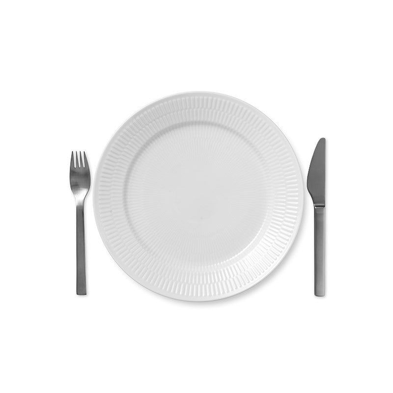 Royal Copenhagen White Fluted Dinner Plate 10.75 in