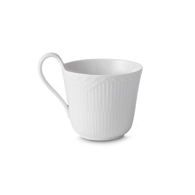 ROYAL COPENHAGEN WHITE HALF LACE HIGH HANDLED MUG