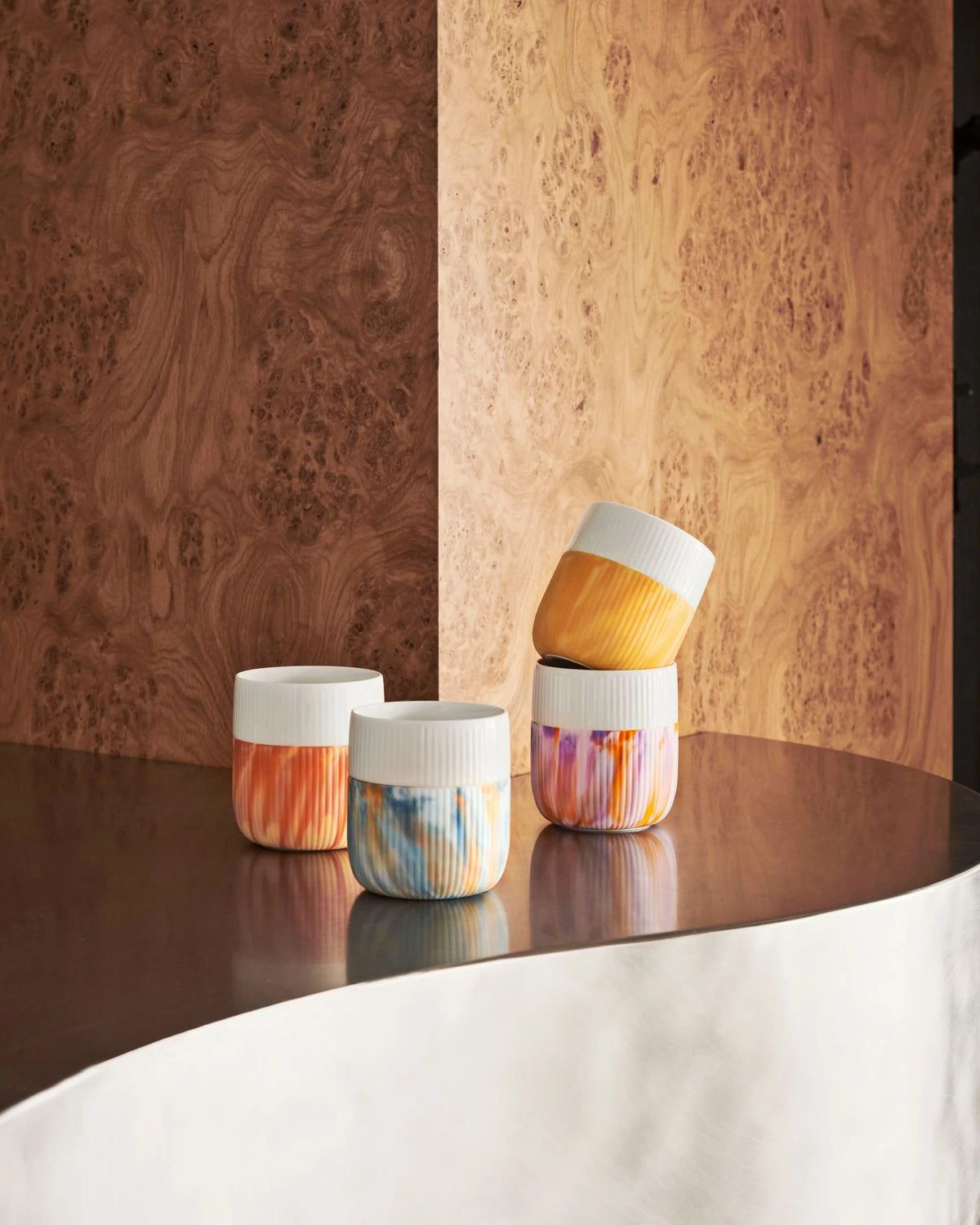ROYAL COPENHAGEN CONTRAST MUG MARBLE WARM OCHRE 11OZ