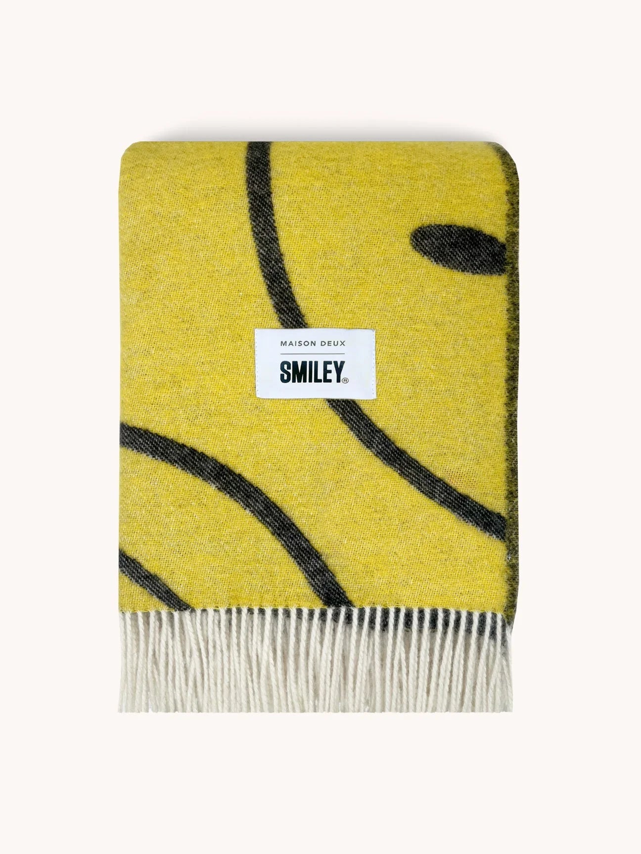 Blanket SMILEY Yellow / Black Print 4.25 x 6.5 ft by Maison Deux x Smiley