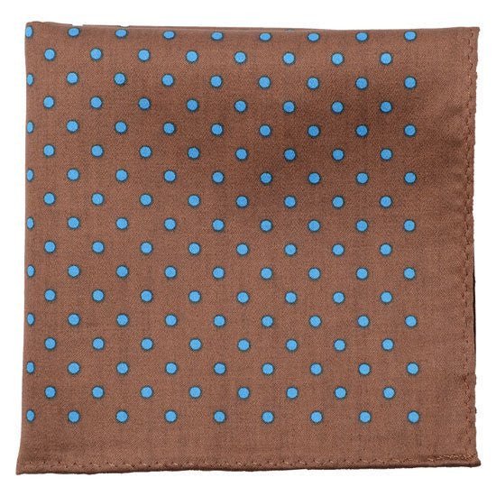 Bicolor Dot Handkerchief / Brown x Blue