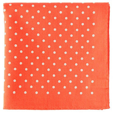 Bicolor dot handkerchief / Orange x Beige