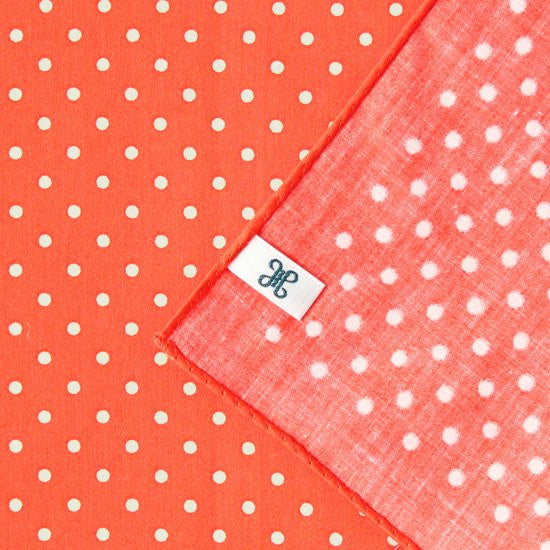 Bicolor dot handkerchief / Orange x Beige