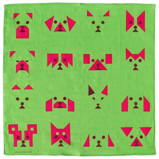 Hunde / vintage green Handkerchief