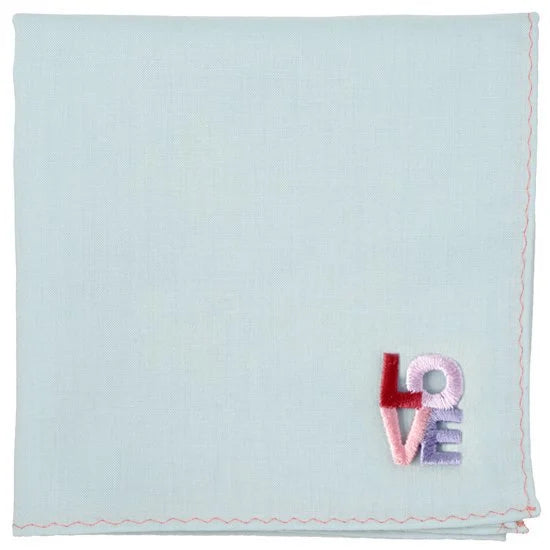 LOVE patch embroidered handkerchief