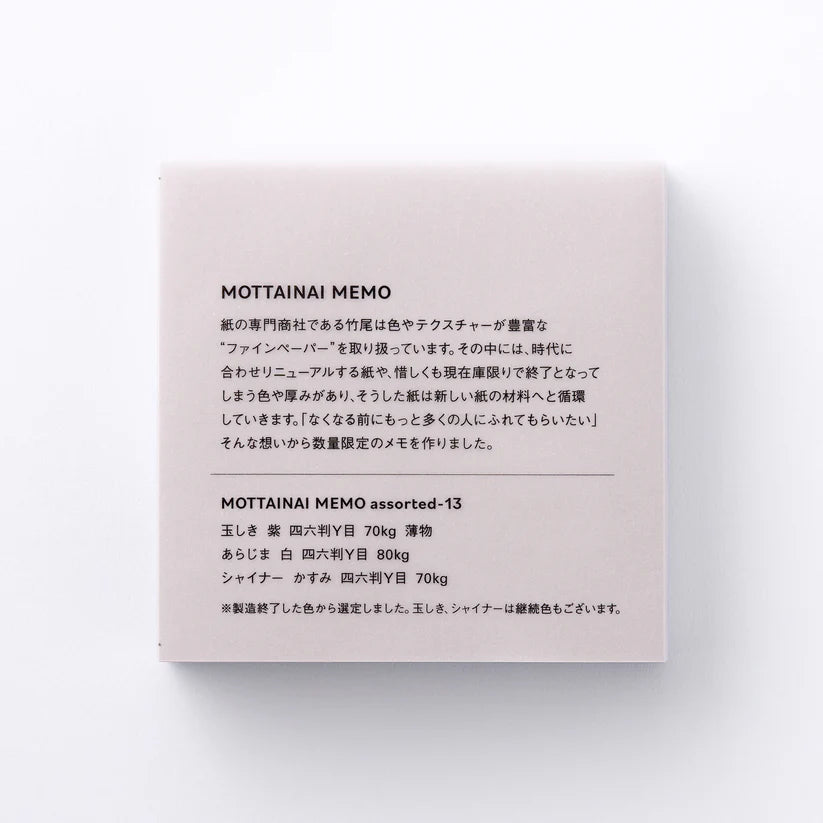 MOTTAINAI MEMO -13 by Takeo Paper