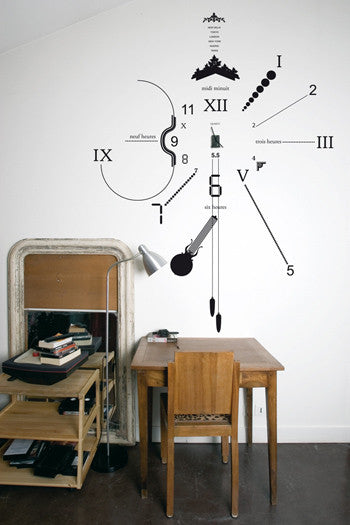 DOMESTIC WALL STICKER- VYNIL + CLOCK design by 5.5 Designers