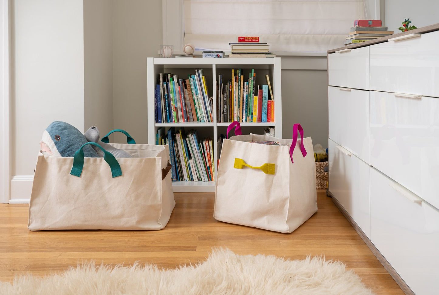 Teal and Brown Laundry Basket by Spare